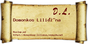 Domonkos Liliána névjegykártya